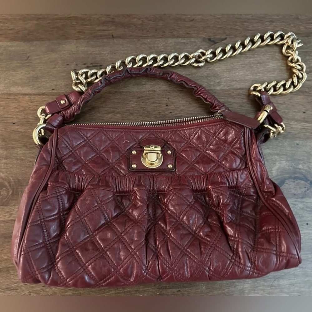 Marc Jacobs Bordeaux Quilted Leather Julianne Handbag